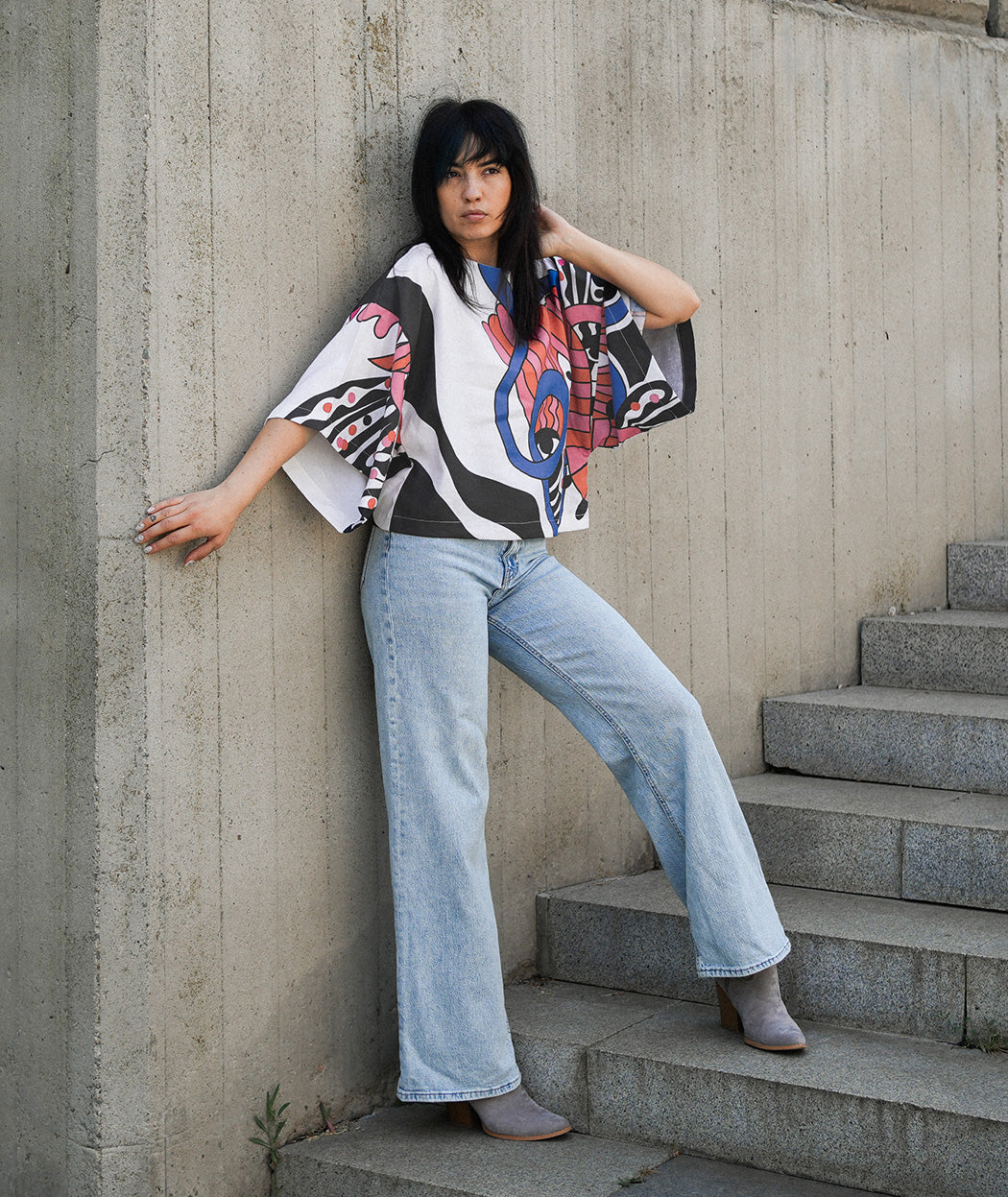 Artelie Haname Prism cropped blouse, styling view