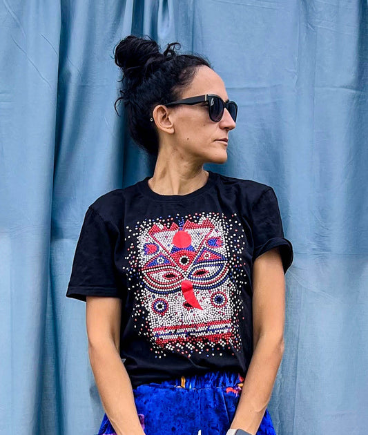 Black Men Women T-Shirt Kuker Mask