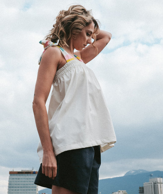 White Designer Tank Top IceCream