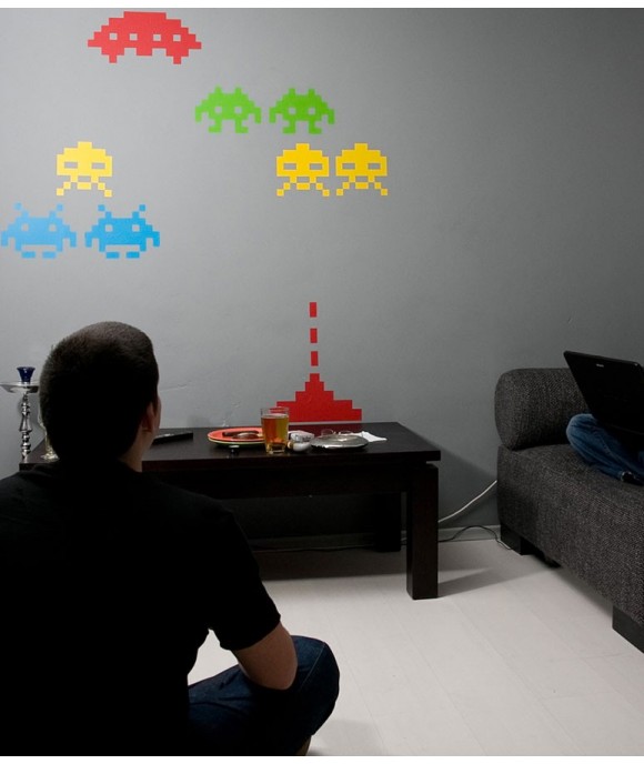 Стикер за стена с Класически дизайн - Space Invaders
