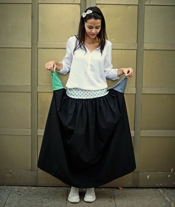 Long Black Summer Skirt Emo