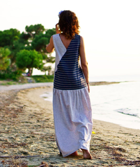 Long Elegant Linen Dress Dune
