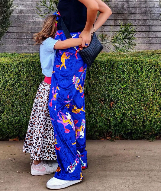 Дамски дизайнерски плюшени дълги панталони със супергерои