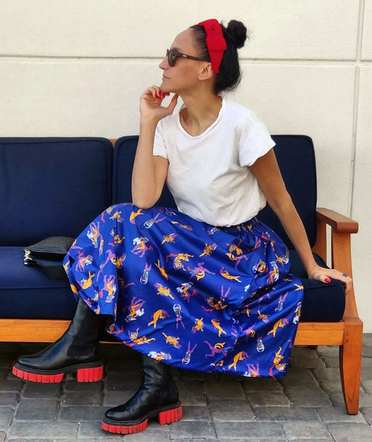 Дълга дизайнерска пола с две лица, супергерои