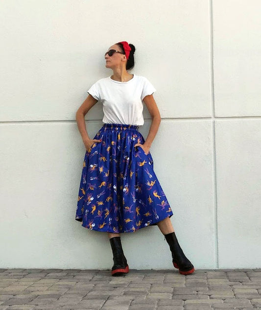 Дълга дизайнерска пола с две лица, супергерои