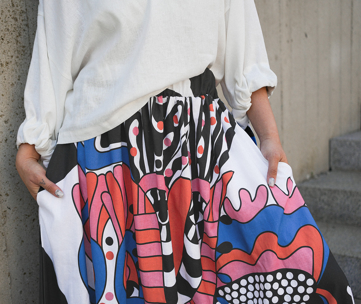 Artelie Haname Flora midi skirt, full-length view