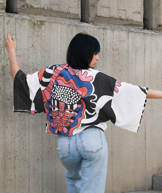 Artelie Haname Prism cropped blouse, side view