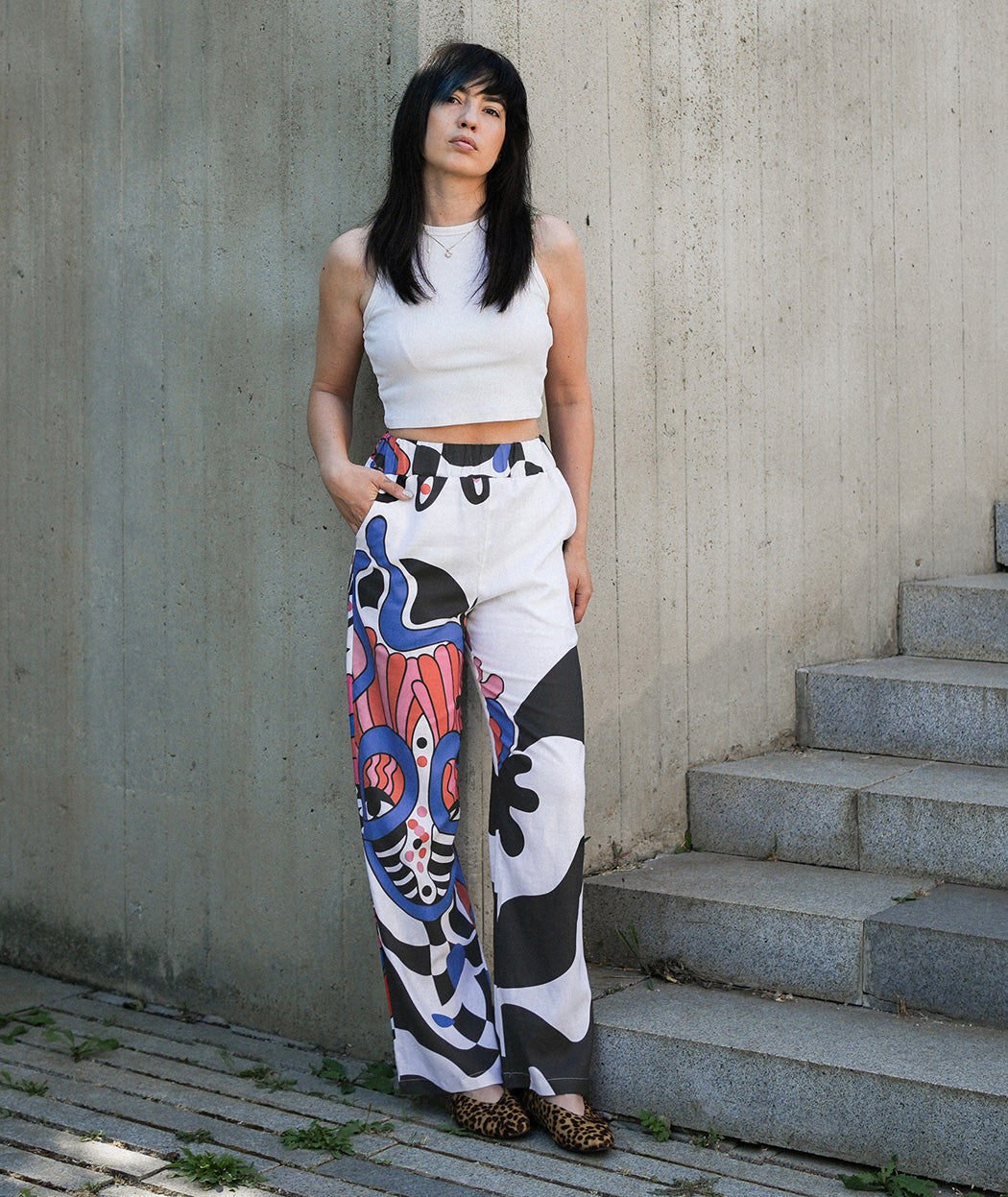Artelie Haname Root high-waist trousers, detail