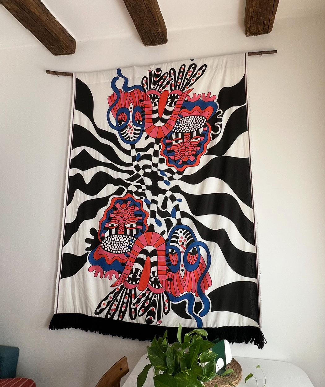 Haname textile wall art panel with artistic print by Artelie