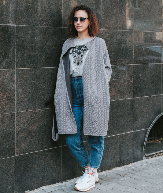 Long Loose Gray Waistcoat Transit