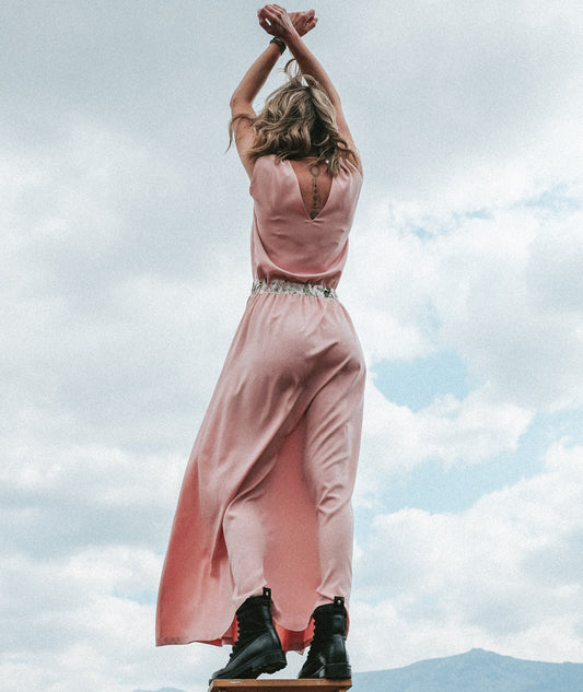 Long Pink Designer Dress