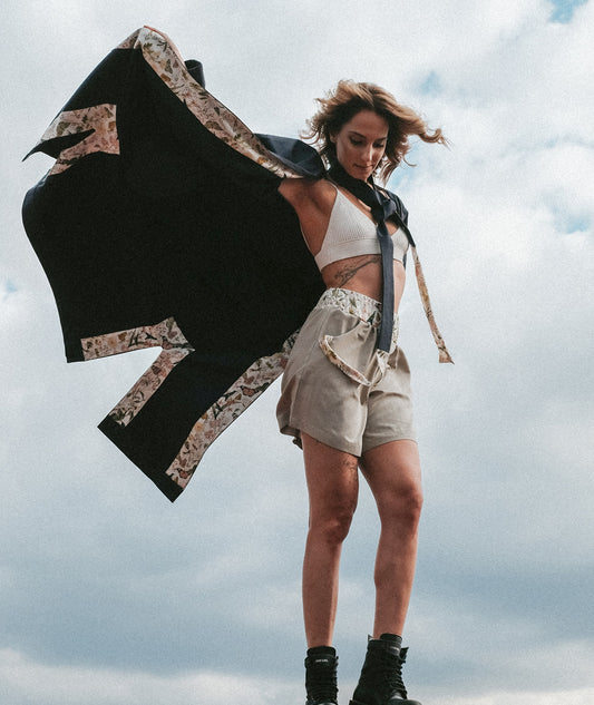 Long Dark Blue Women Kimono