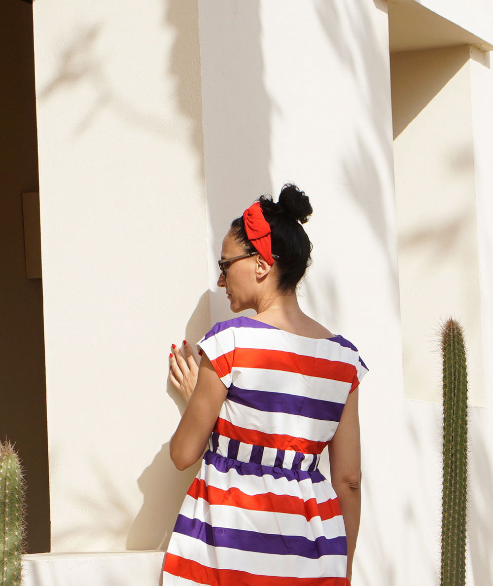 red_stripped_cotton_midi_dress_hellenna