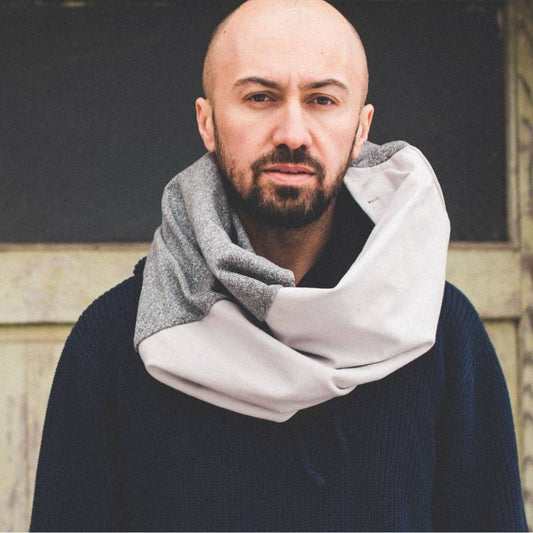 Двулицев черен унисекс шал Bezmen